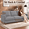 thumbnail image 4 of Doyolan 89.8" 3-Seater Sofa Couch for Living Room, Large Upholstered Sofa with Soft Cushions and Wide Seats, Modern Comfy Couch, Gray, 4 of 6