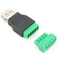thumbnail image 4 of 2 Pack USB Terminal Block Adapter USB 2.0 Type A Male Female Plug to 5 Pin Screw Terminal Block Connector, DIY Solderless 5P Screw Replacement Jack for Cable Charging Data Transfer, 4 of 8