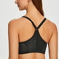 thumbnail image 4 of MELENECA Female Racerback Front Closure Unlined Underwire Bra for Women Black 36E, 4 of 6