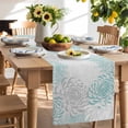 thumbnail image 2 of Table Runner 36 Inches Long for Kitchen Dining, Aqua Grey Chrysanthemum Dresser Scarf Farmhouse, Dining Table Decorations for Wedding/Parties, Farmhouse Botanical Floral Modern 13 x 36 In, 2 of 9