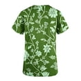 thumbnail image 3 of Womens Scrub Tops Trendy Floarl Print V Neck Short Sleeve Shirts Stretch Nurse Uniform Medical Scrubs with Pockets, 3 of 5