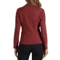 thumbnail image 3 of INSPIRE CHIC Women's Faux Suede Blazer Long Sleeve Lapel Collar Button Jacket 3XL Reddish Brown, 3 of 6