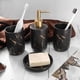 thumbnail image 5 of Juego de accesorios de baño de porcelana de 4 piezas que incluye dispensador de jabón, vaso y jabonera (negro), 5 of 7