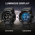thumbnail image 3 of Men's Wristwatch, SKMEI Waterproof Stopwatch Alarm LED Back Light Sports Watch, Black, 3 of 7
