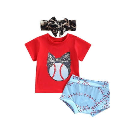 

Bagilaanoe 3pcs Newborn Baby Girl Short Pants Set Leopard Print Short Sleeve T-shirt Tops + Shorts + Headband 3M 6M 12M 18M Infant Casual Summer Outfits