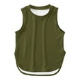 thumbnail image 4 of Summer Tops Kids Toddler Girls Summer Solid Sleeveless Tank Top Breathable Lightweight Casual T Shirt Baby Girl Summer Clothes Army Green 9 Years-10 Years, 4 of 4