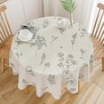thumbnail image 1 of Mantel redondo con estampado beige de 150 cm para mesa redonda, mesa de comedor, sala de estar y picnic., 1 of 5