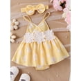 thumbnail image 2 of FEORJGP Infant Baby Girls Summer Romper Dress 3M 6M 9M 12M 18M Newborn Sleeveless Camisole Dress Floral Print Casual Jumpsuit Dress Backless Bodysuit Toddler Cute Sweet Floral Princess Dress, 2 of 9