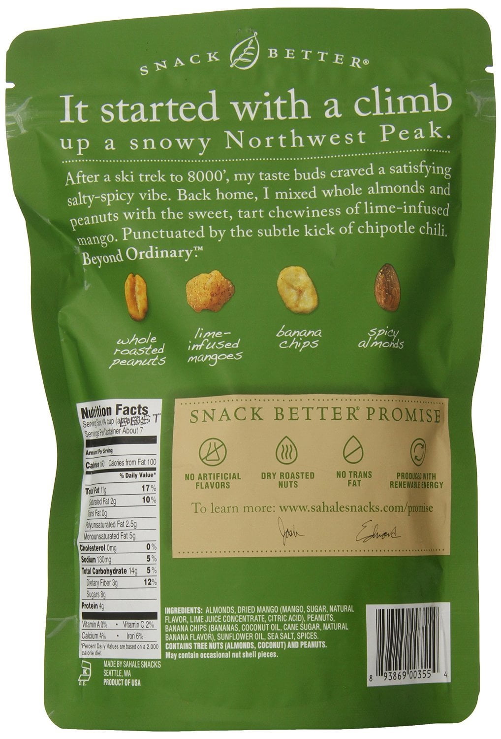 Sahale Snacks Mango Tango Almond Fruit and Nut Mix, 8 Ounce -- 4 per case.