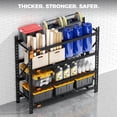 thumbnail image 6 of CAMMOO Heavy Duty Garage Shelving, 2-Pack, 12,000 lbs Combined Capacity, 4-Tier Adjustable Metal Storage Shelves with Magnetic Labels, Each 72"W x 24"D x 72"H, 6 of 9