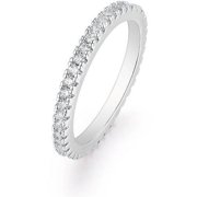 Round-Cut CZ 18kt White Gold-Tone Single-Row Eternity Ring