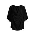 thumbnail image 5 of Women's Loose Fit V Neck Pleated Collar Chiffon Casual Top Shirt Blouse Soft Lightweight Work Office Outfits | CSEONE,Black M, 5 of 9
