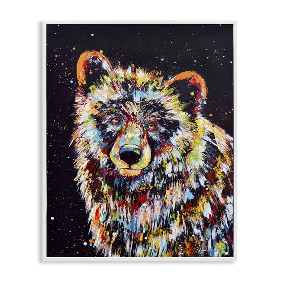Stupell Industries Contemporary Modern Bear Urban Strokes White Framed Giclee Art, 24 x 30, by Jen Seeley