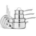thumbnail image 6 of Ktaxon 11-Piece Stainless Steel Cookware Set, 3 Ply Pots and Pans Kitchen Set, Oven Dishwasher Safe, Compatible for Most Cooktops, 6 of 10