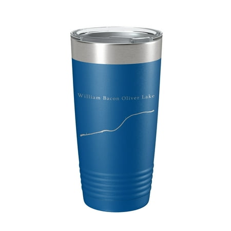 

William Bacon Oliver Lake Map Tumbler Travel Mug Insulated Laser Engraved Coffee Cup Tuscaloosa Alabama 20 oz Royal Blue