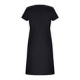 thumbnail image 6 of Ashirexll Midi Dresses for Women, Flowy Dresses for Women, Fashion Solid Color Short Sleeve V-Neck Casual Knee Length Dress, 6 of 7