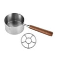 thumbnail image 2 of veasfak 1 Stainless Steel Mini Saucepan Small Soup Pot Cooking Pan Heat Resistant Butter With Stand, 2 of 9