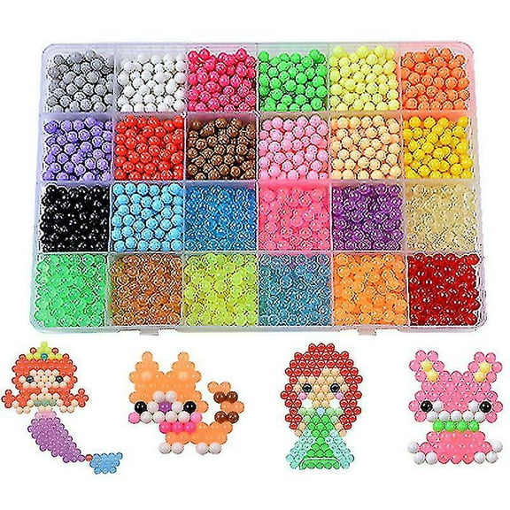 3200 Aquabeads 24 Separate Color Packing Crystal Beads Kids Diy Set