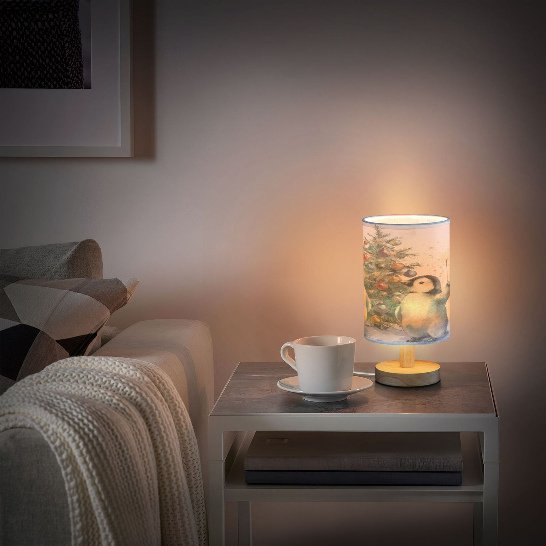 Table Lamp Desk Lamp Bedside Lamp LED Lamp Night Light With USB Charging Interface for Home Bedroom Living Room Cartoon Christmas Penguins