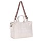 thumbnail image 4 of Bolsa bandolera de lona con estampado de letras de hombro para mujer de viaje de arte simple (beige) Ehuebsd Para Estrenar, 4 of 9