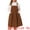 Brown, variant on Women's Plus Corduroy Pinafore Dress Suspender Skirt 3X Army Green
