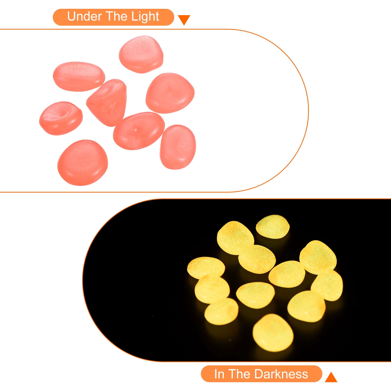 Unique Bargains Glow Rocks Decoration in the Dark Luminous Stones Orange