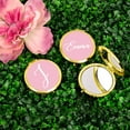 thumbnail image 2 of Koyal Wholesale Gold Compact Mirror Bridesmaid's Wedding Gift, Blush Pink, Monogram Letter J, 1-Pack, 2 of 5