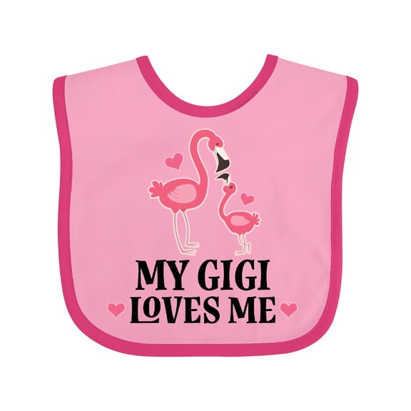 Inktastic My Gigi Loves Me Flamingo Girls Baby Bib