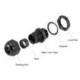 thumbnail image 3 of Uxcell PG16 Cable Gland 10mm-13mm Wire Hole Waterproof Nylon Joint Adjustable Locknut with Washer Black 20 Pack, 3 of 3