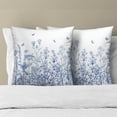 thumbnail image 3 of Blue Wildflower Throw Pillow Cover 20x20 Set of 2 - Botanical Flower Leaves Plants Butterfly Pillowcase Cushion Cover for Sofa Couch Bedroom Living Room Outdoor Spring Summer Home, 3 of 4
