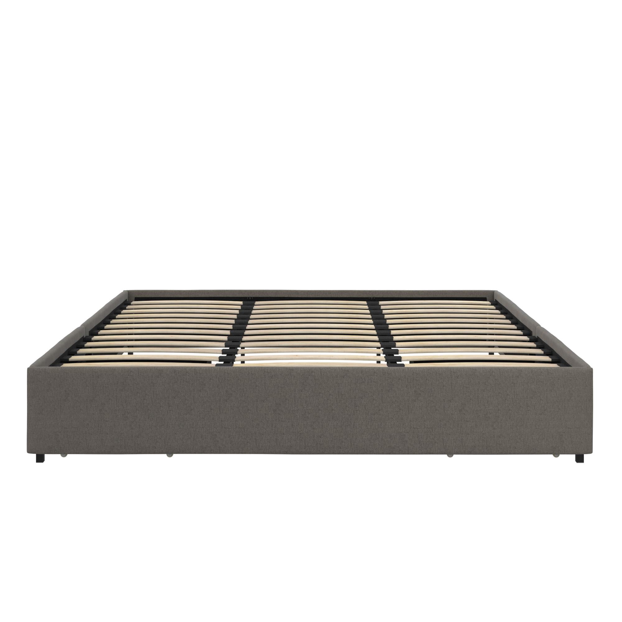 DHP Maven Platform Bed with Storage, King, Gray Linen