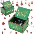 thumbnail image 1 of Caja de música de 1 pieza, mini caja de música de madera, decoración navideña, caja de música con manivela, caja de música creativa vintage tallada antigua, feliz para familiares y amigos ER, 1 of 5