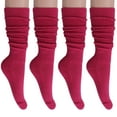 thumbnail image 2 of Slouchy Socks for Women Pack 3 Pairs Cotton Shoe Size 5 to 10 - Fuchsia, 2 of 14