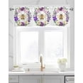 thumbnail image 2 of Purple Spring Floral Kitchen Valances for Windows Farmhouse Linen Window Valance Curtain for Living Room Window Treatment Summer Bee Lavender Botanical Art Valance Rod Pocket Topper, 42 x 12 Inch, 2 of 6