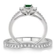 thumbnail image 3 of 1.5 Carat Emerald & Diamond Three Stone Bridal Set on 10k White Gold, 3 of 3