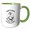 Green/White, variant on 3drose, Silence Is Golden, Duct Tape Is Silver and a Funny Duck Artsy Gift, 11oz Two-tone Red Mug