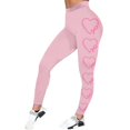 thumbnail image 5 of Breast Cancer Awareness Leggings For women Pink Ribbon Heart Print High Waist 4-Way Stretch Soft Leggings for Workout Gym Casual, 5 of 5