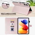 thumbnail image 4 of for Xiaomi Redmi Pad 2 Pro 12.1/Poco Pad M1 12.1 Inch 2025 Case, Rhombus Pattern Multiple Viewing Angles Stand Slim Folio Cover (Rose Gold), 4 of 6