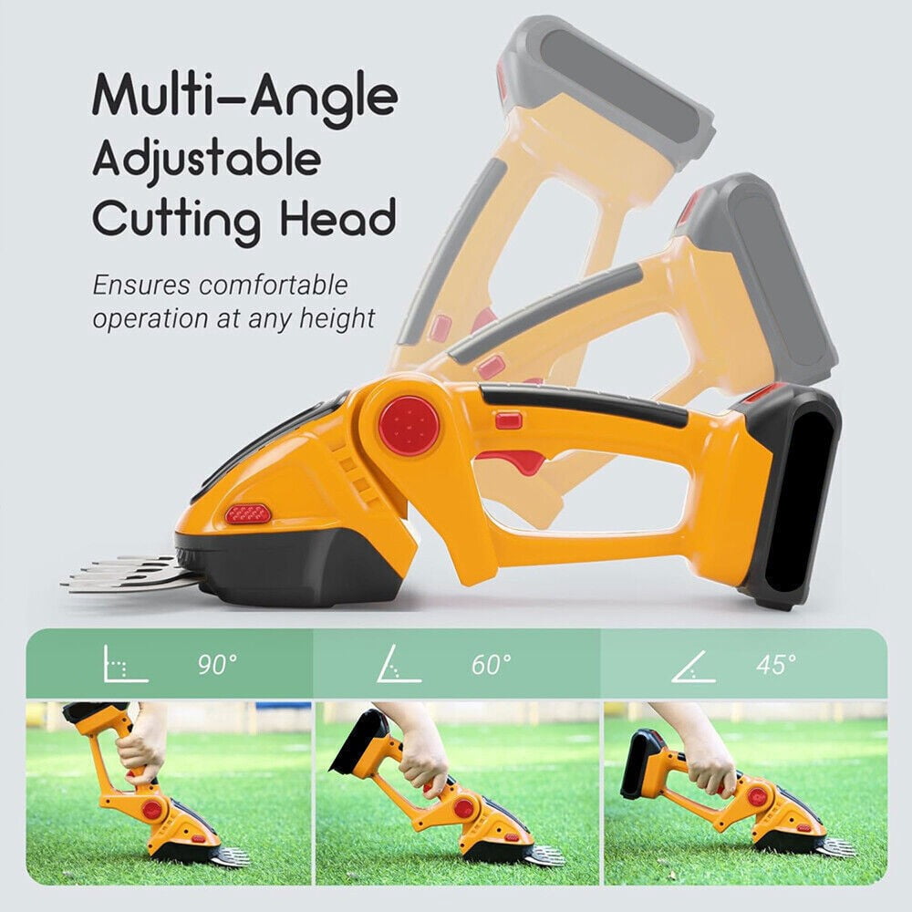 Cordless Hedge Trimmer, 3 in 1 Handheld Electric Grass Trimmer ,  Hedge Shear with 2.0Ah Lithium-Ion Battery for Garden and Lawn Maintenance