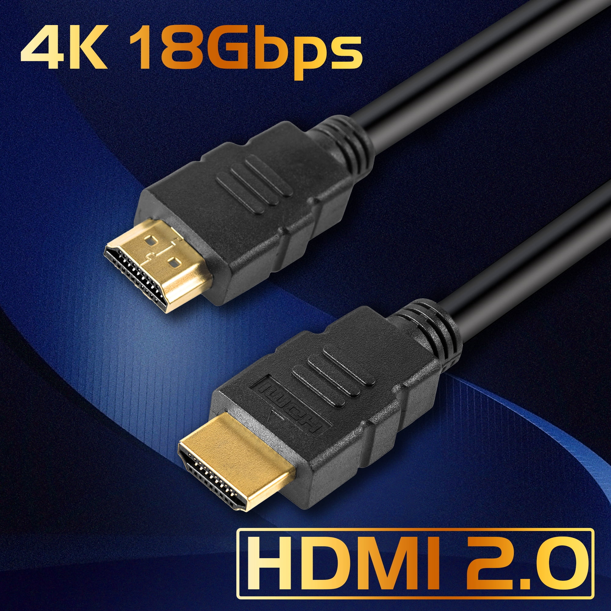 5-Pack 4K HDMI Cable 6 Foot - 18Gbps High Speed HDR, 60Hz 2.0 HDMI Cord Black - Audio Return(ARC) Compatible UHD TV, Blu-Ray, Xbox, PS3/4, PC, Apple TV