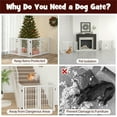 thumbnail image 7 of Pefilos 30" Height Freestanding Pet Gate, Solid Wood Folding Safety Fence Dog Gate with 4 Panels Ideal for Stairs, Doorways, Halls, Kitchens, White, 7 of 7