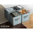 thumbnail image 5 of Sorbus Collapsible Fabric Cube Storage Bin (10.5" x 10.5"), Vertical Stripe Pattern, Aqua, 5 of 6