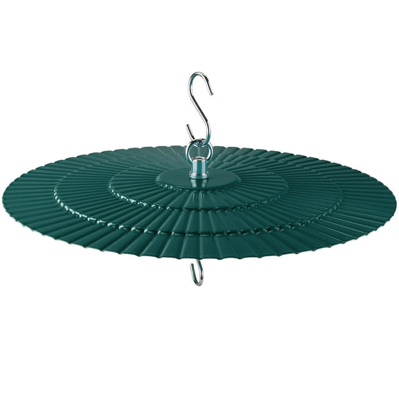 11.2 Inch Metal Bird Feeder Rain Guard, Green Dome Cover Umbrella Shade for Hummingbird Oriole Feeder, Squirrel Baffle Protector for Outdoor Bird Feeders, green