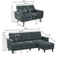 thumbnail image 7 of Soscana Living Room Furniture Set, Sectional Sofa Couch with Storage Ottoman and Loveseat,L-shaped 3 Seater Sofa with Side Pockets, for Living Room Apartment Office Studio, 7 of 7