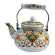 thumbnail image 2 of Jarra de bebida de tetera de té de esmalte con agua resistente al mango de agua hervidor de agua bota de esmalte floral para cocina hirviendo agua de A, 2 of 8