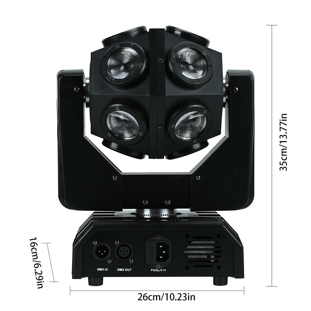 Miumaeov 12x12W RGBW 4IN1 DMX LED Beam Moving Head Lighting Lamp DJ Stage Effect Light for KTV Disco Party Wedding