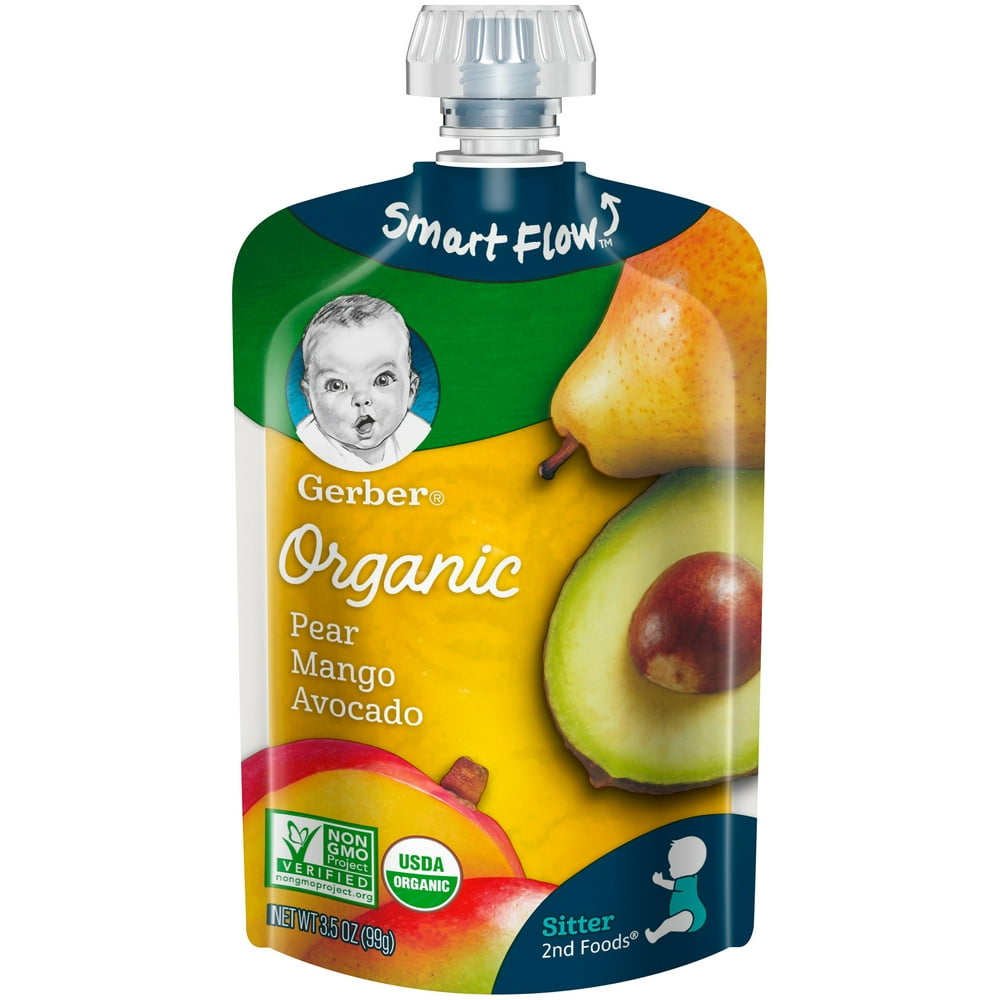Gerber Organic Stage 2, Pear Mango Avocado Baby Food, 1 ...
