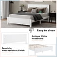 thumbnail image 6 of Sesslife Queen Size Bed Frame with Headboard & Footboard, Wood Platform Bed with Built-in LED Lights, Charging Station, Modern Farmhouse Queen Bed Frame with Slats, No Box Spring Needed, White, 6 of 11