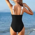 thumbnail image 6 of Mifsaly Womens One Piece Swimsuit Ruched Tummy Control Bathing Suits Color Block Strap Cross Front Monokini Slim Fit Athletic Swimming Swimwear XL, 6 of 7