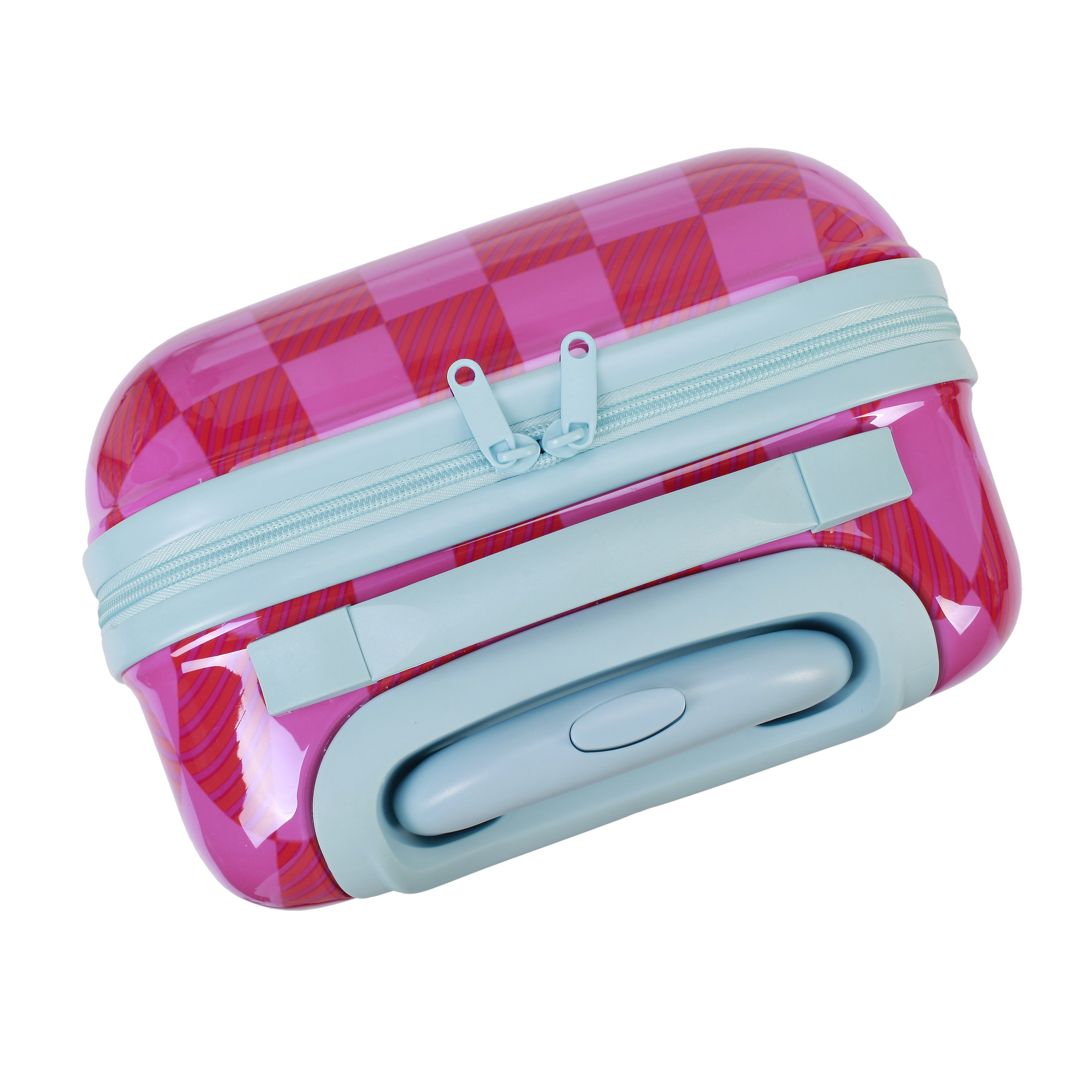 CRCKT Kids Girl 21" Checker Hardside Carry-on Luggage With 360 Spinner Wheels - Carmine Rose, Hot Pink Check